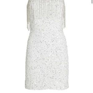 White sequin retrofete mini dress